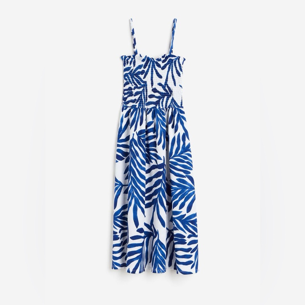 H&M blue white smock dress Small